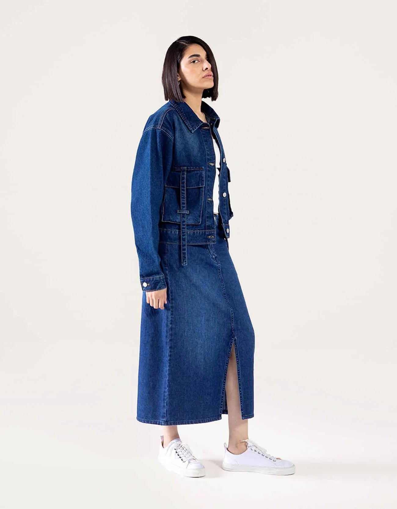 DENIM MIDI SKIRT