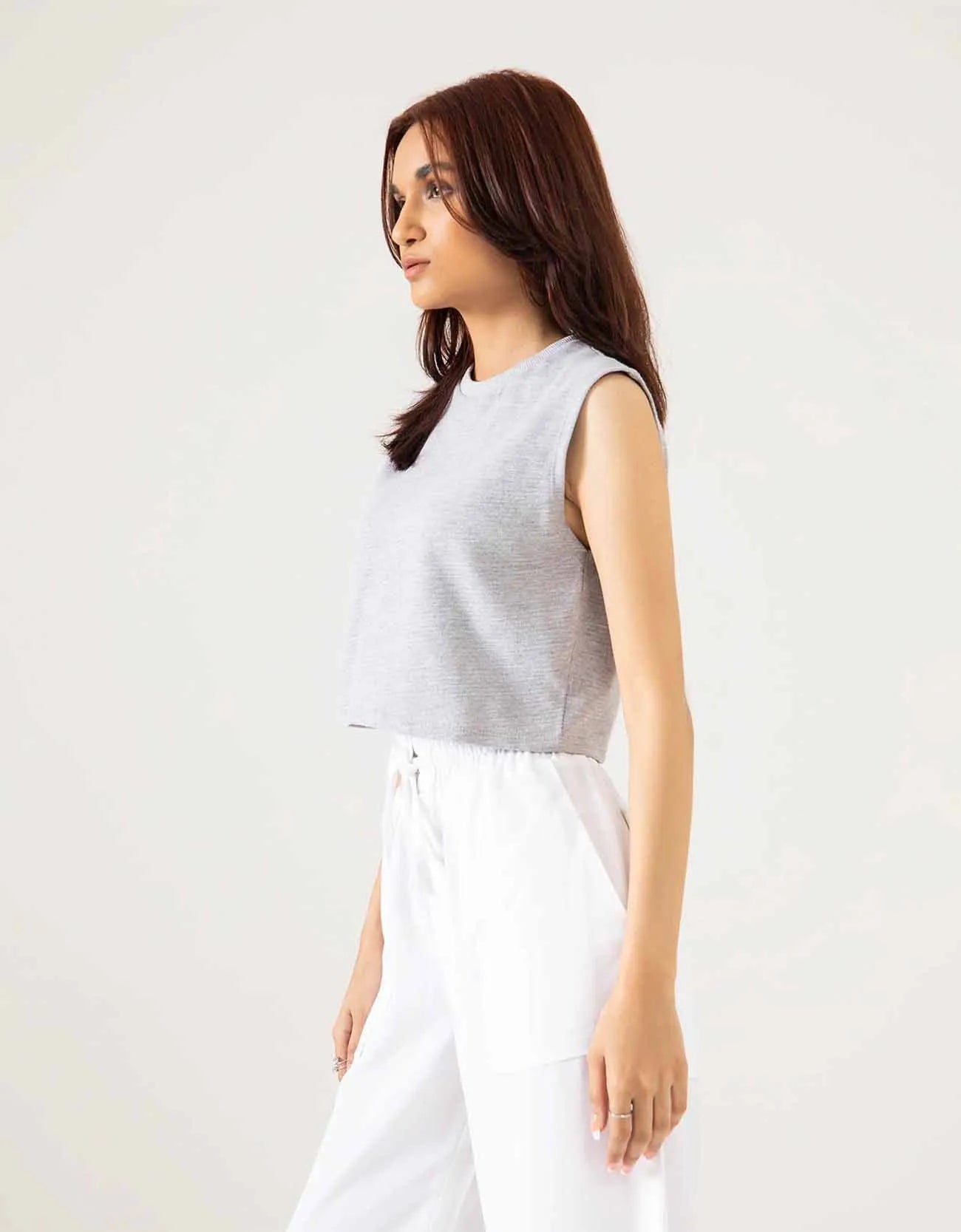 TEXTURED KNIT CROPPED TOP