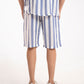 TEXTURED STRIPED-COTTON SHORTS
