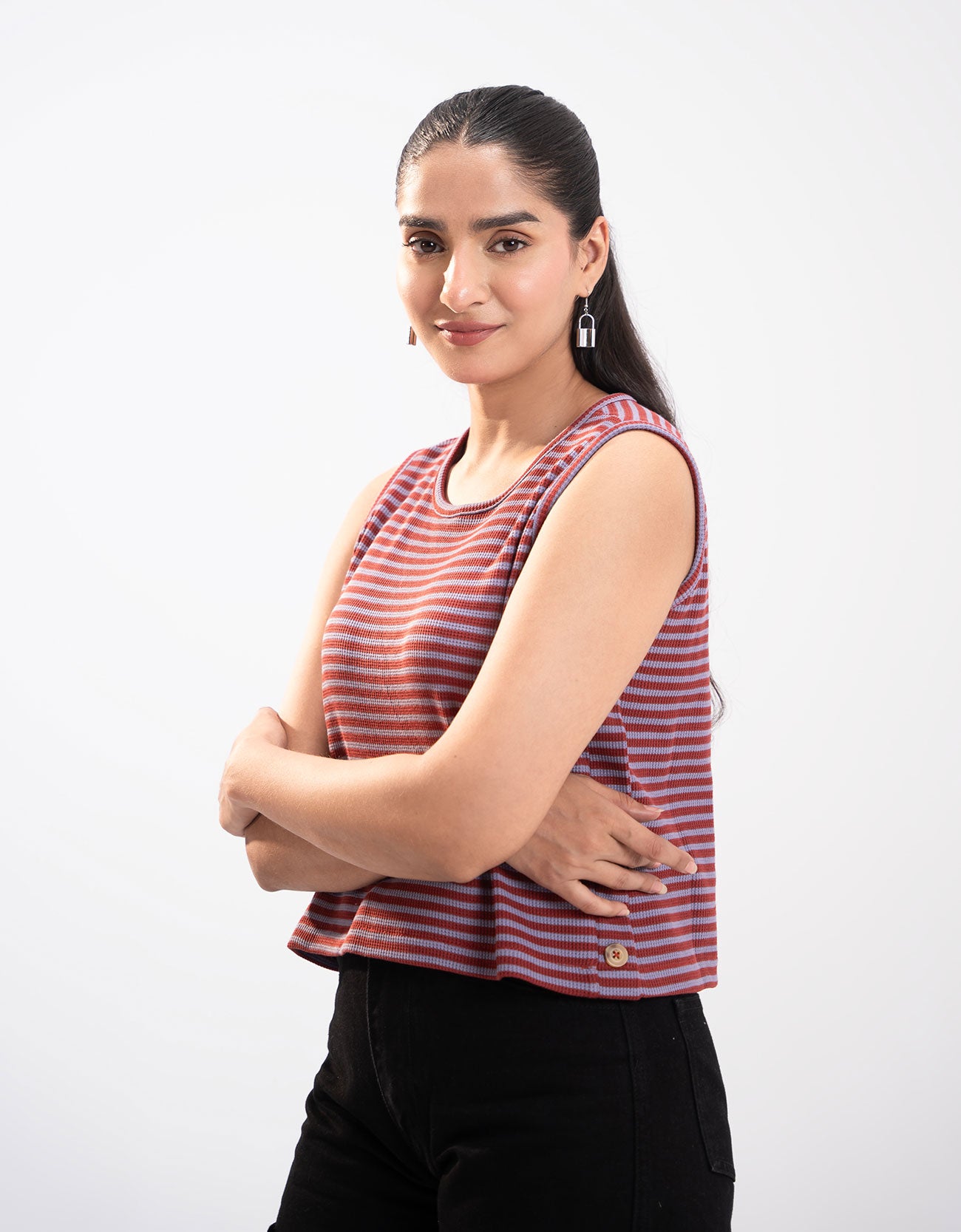 STRIPED CROPPED TANK TOP