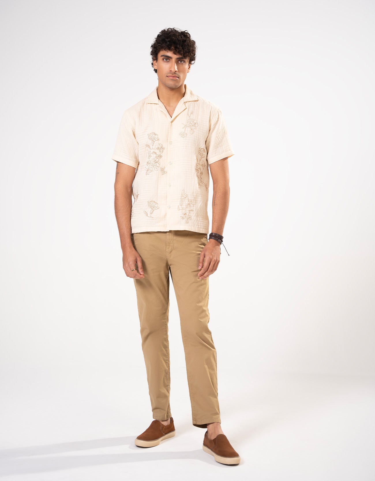 TEXTURED CAMP COLLAR SHIRT