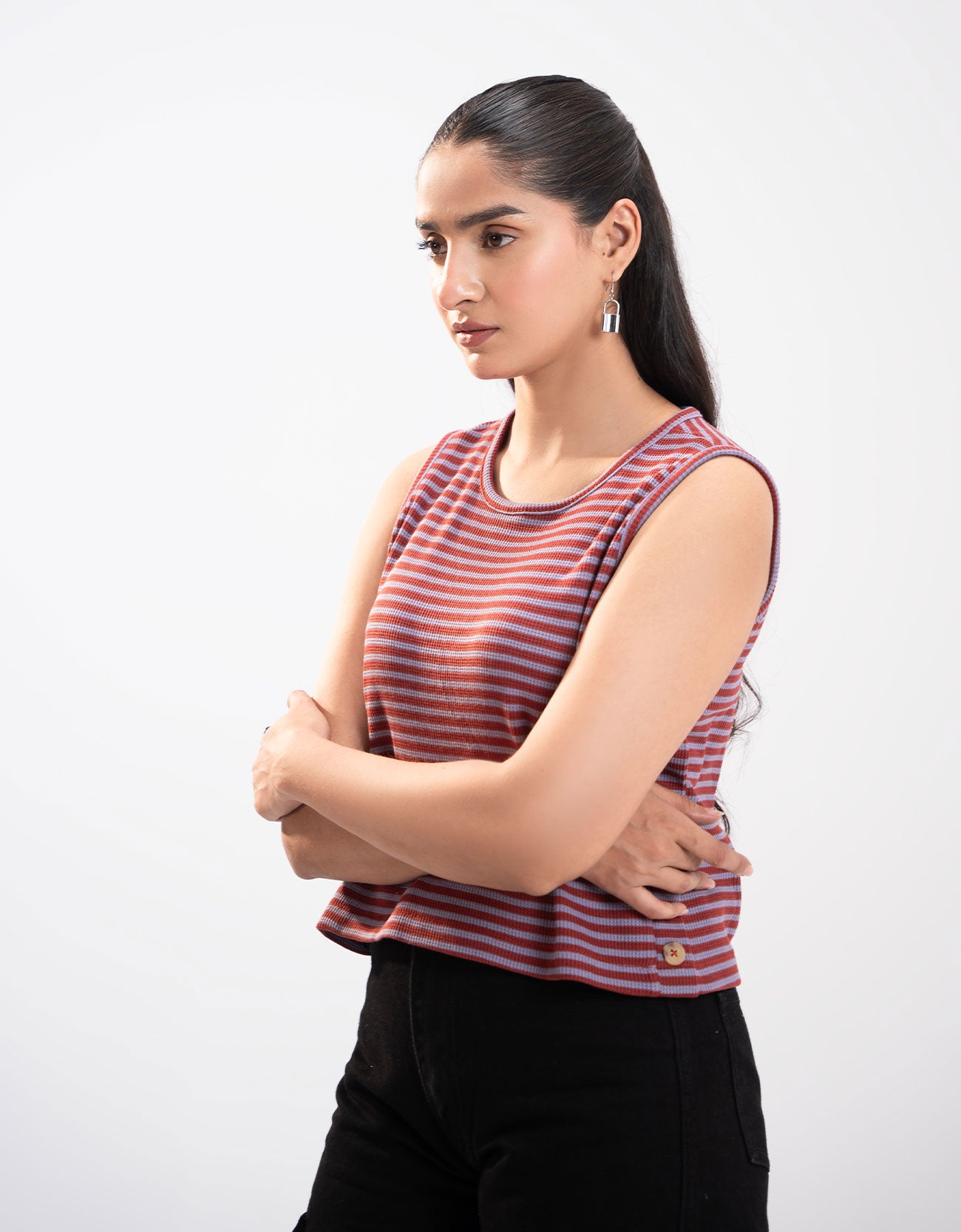 STRIPED CROPPED TANK TOP