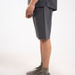 TEXTURED STRIPED-COTTON SHORTS