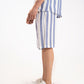 TEXTURED STRIPED-COTTON SHORTS