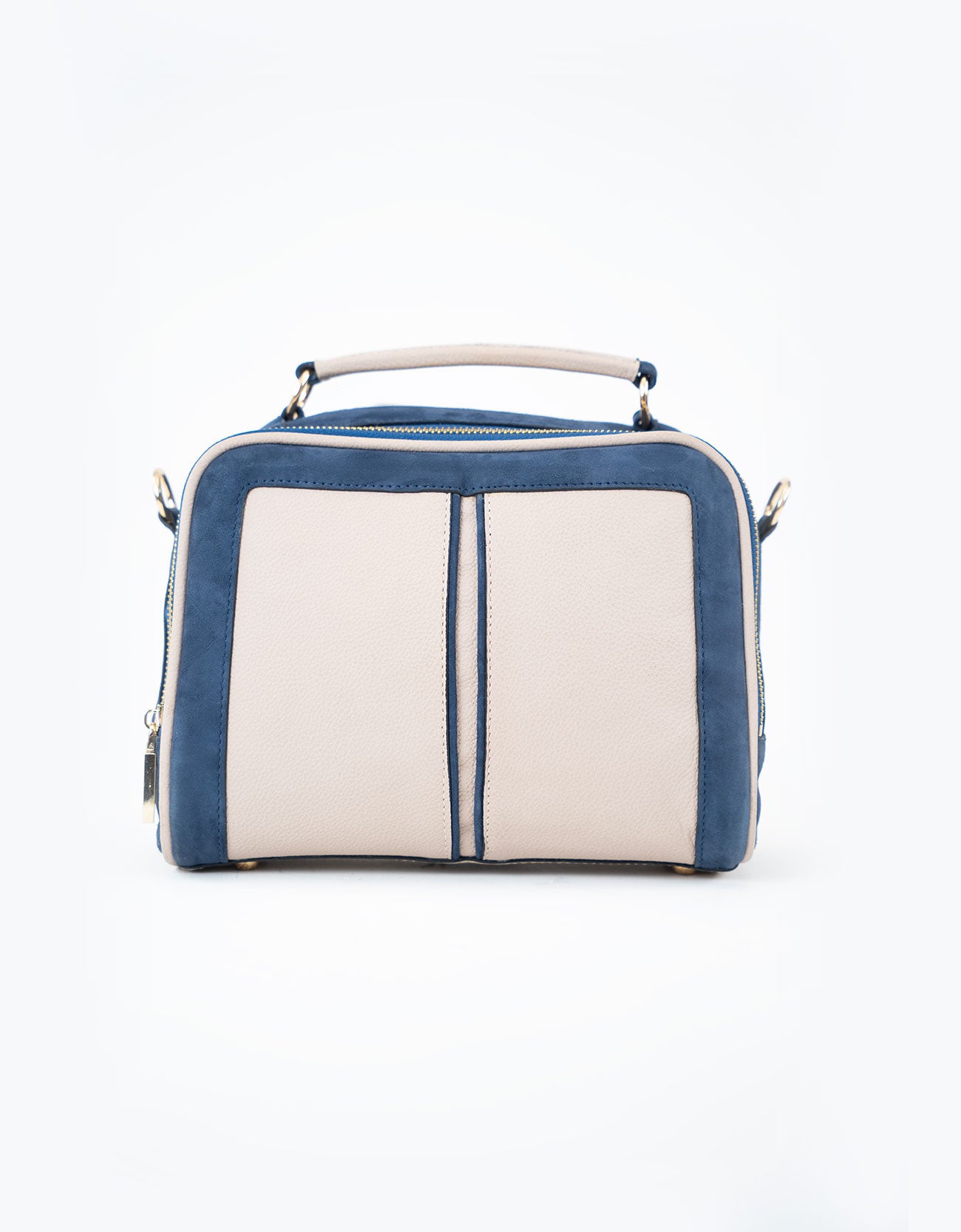 TEXTURED CONTRAST LEATHER CROSSBODY BAG