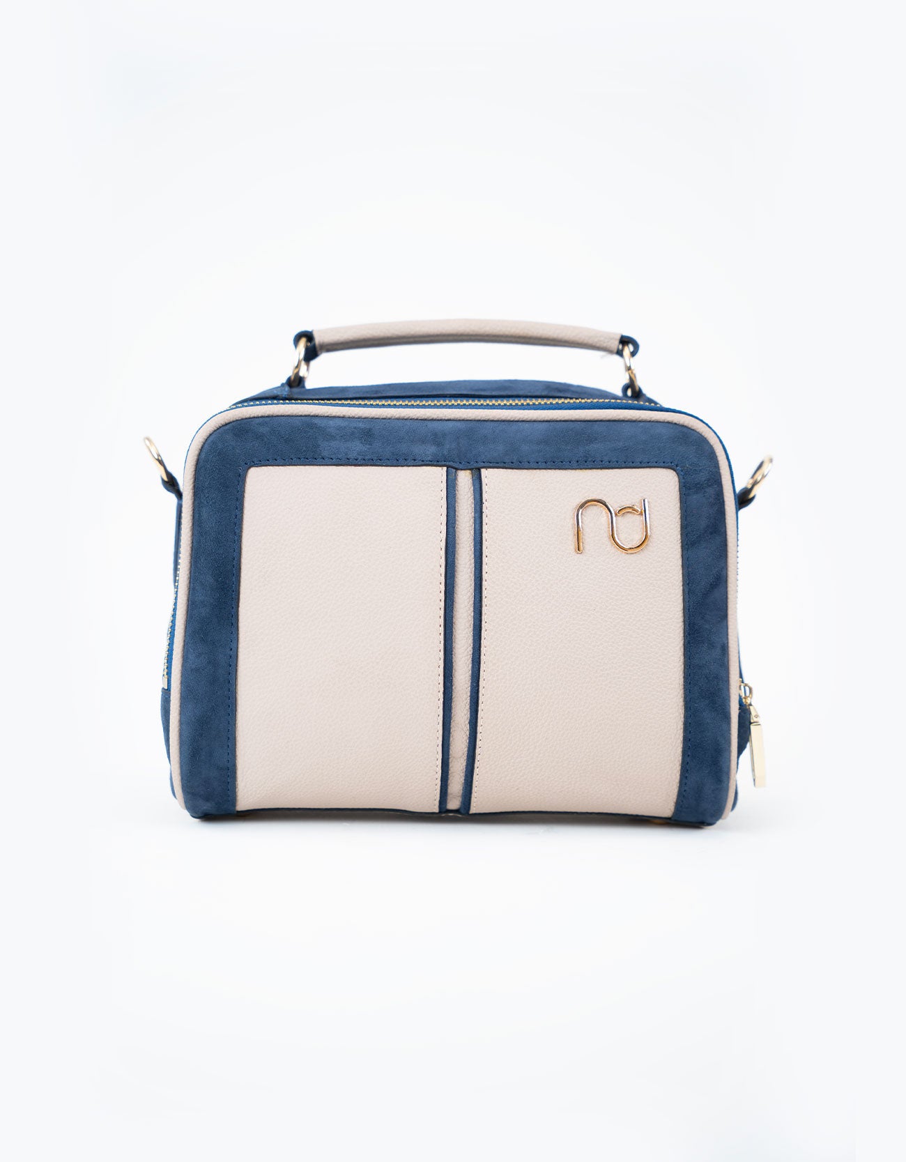 TEXTURED CONTRAST LEATHER CROSSBODY BAG