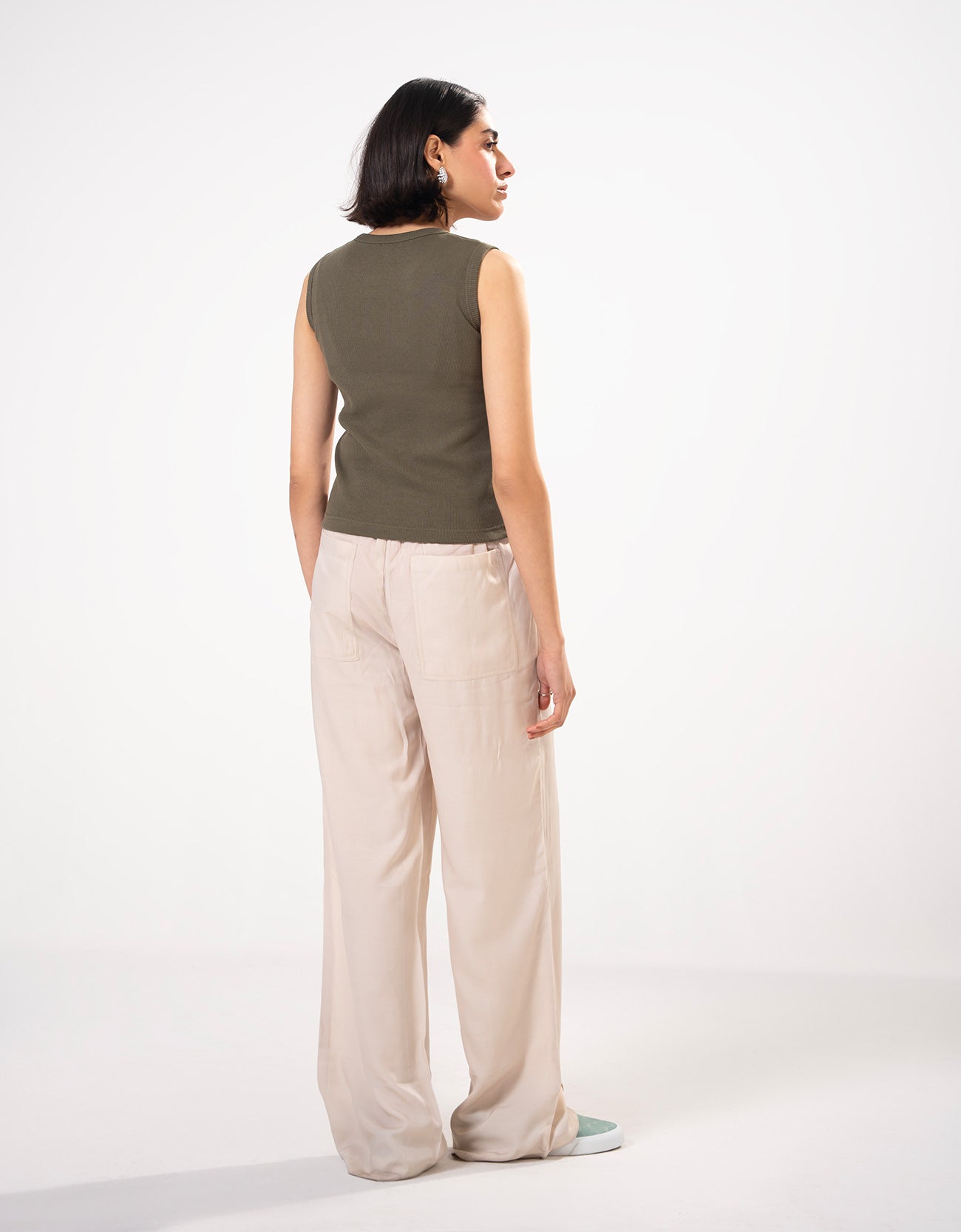 RIBBED BUTTON UP TANK TOP