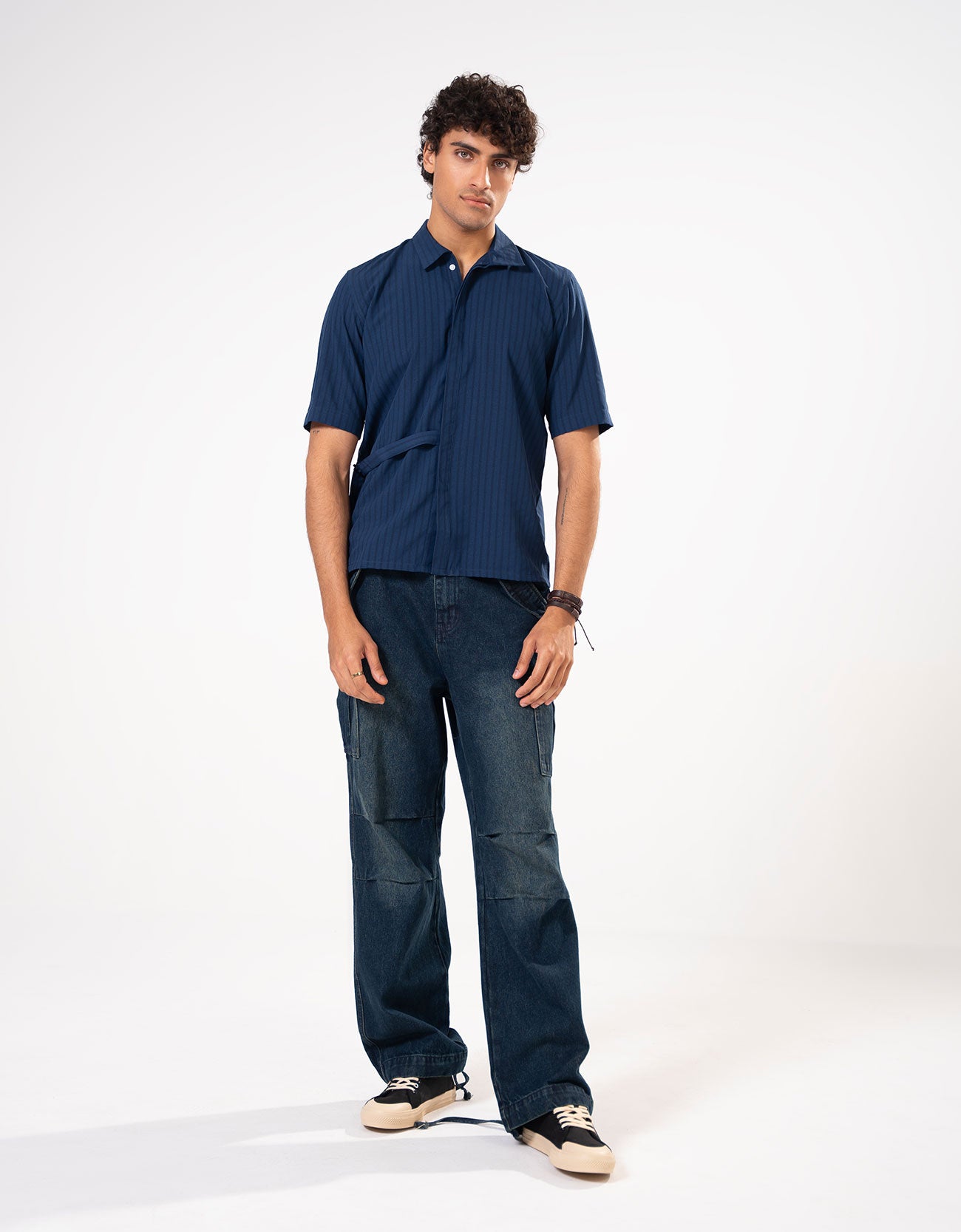 BOXY FIT CROSS OVER SHIRT