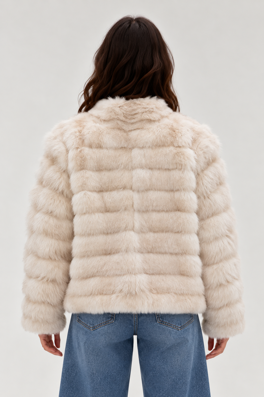 CLASSIC FAUX FUR JACKET - Cream
