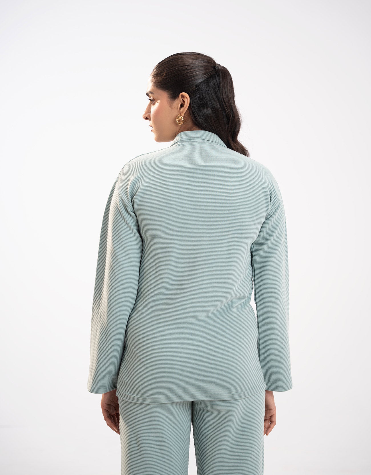 TEXTURED WIDE LEG TROUSER