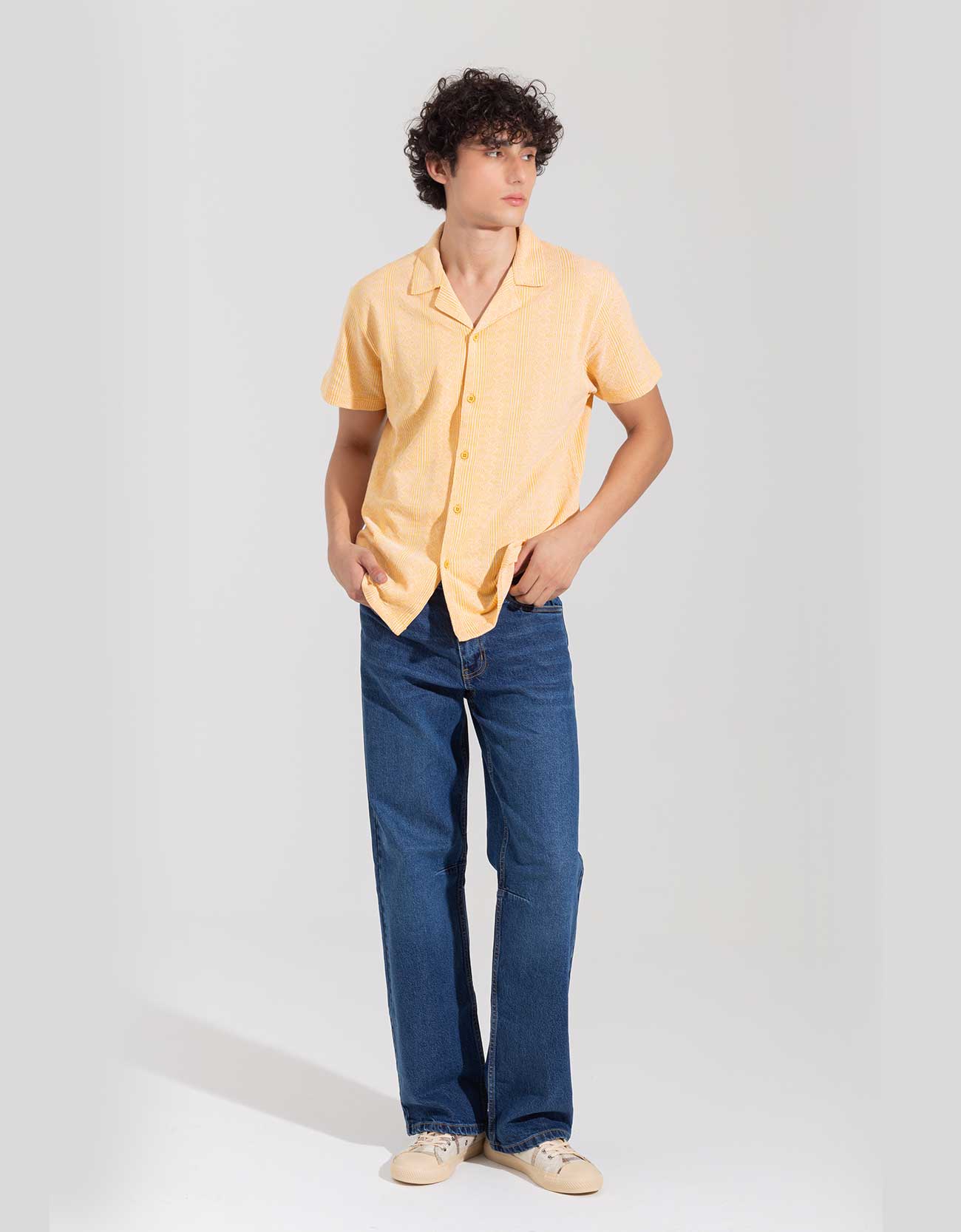 JACQUARD BUTTONDOWN SAFARI SHIRT