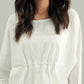 LINEN PLEATED BLOUSE WITH KNOT