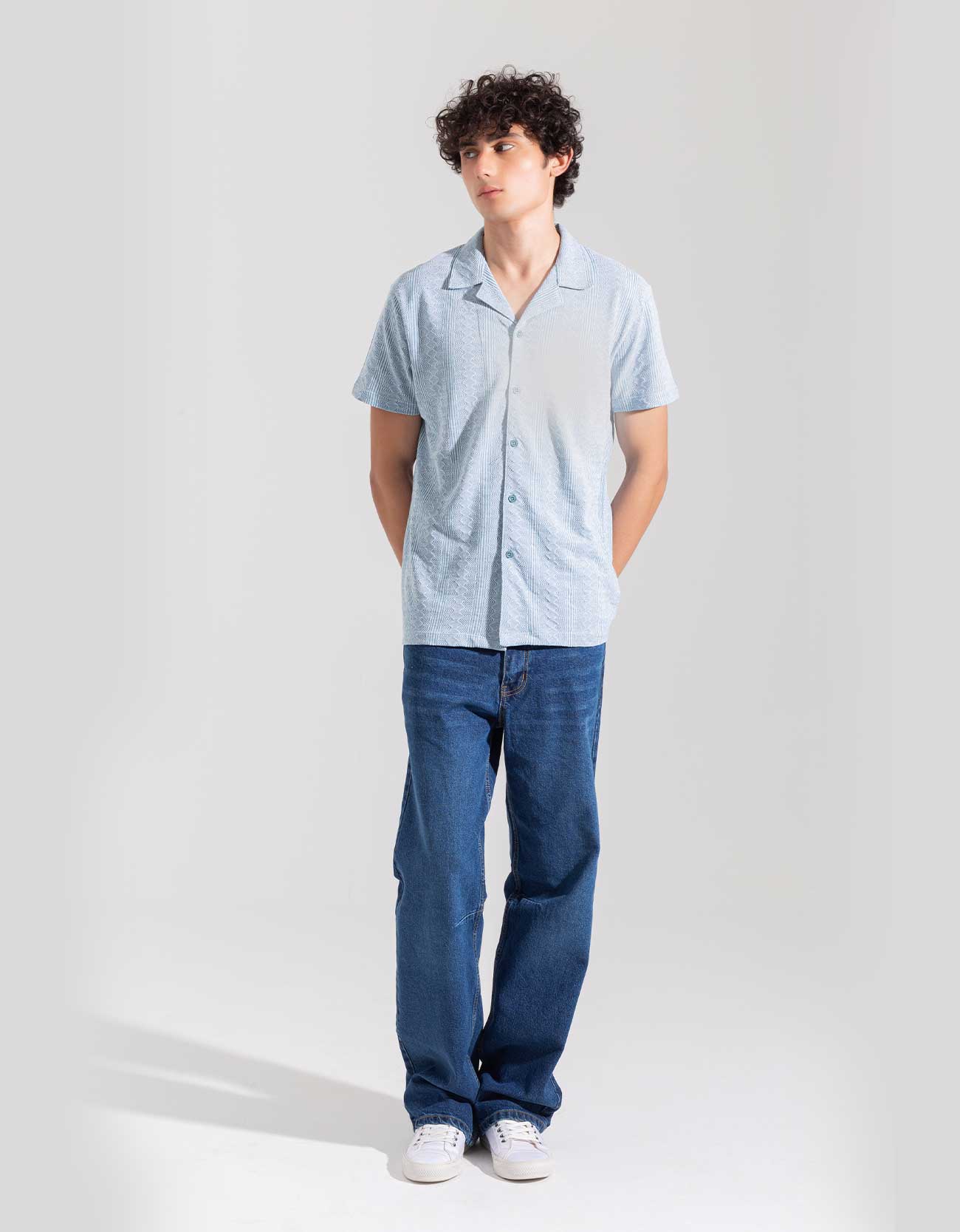 JACQUARD BUTTONDOWN SAFARI SHIRT