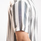 TEXTURED STRIPED CAMP COLLAR SHIRT