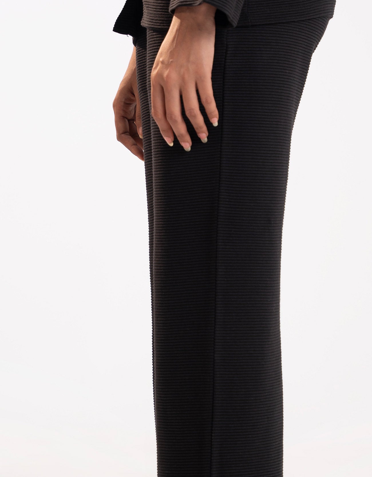TEXTURED WIDE LEG TROUSER