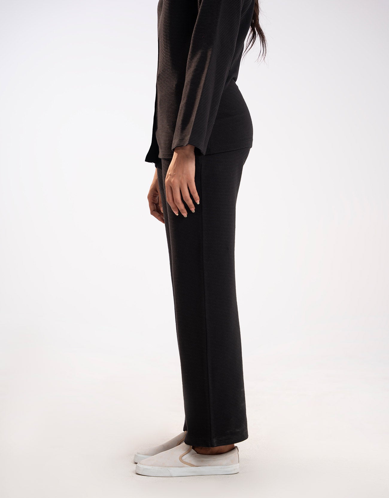 TEXTURED WIDE LEG TROUSER