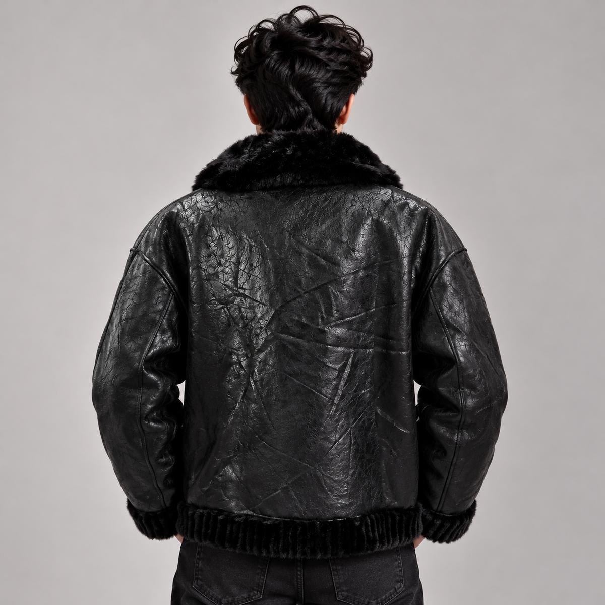 PLUSH TAILORED JACKET - BLACK