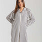 STRIPPED LONG BUTTONED SHIRT