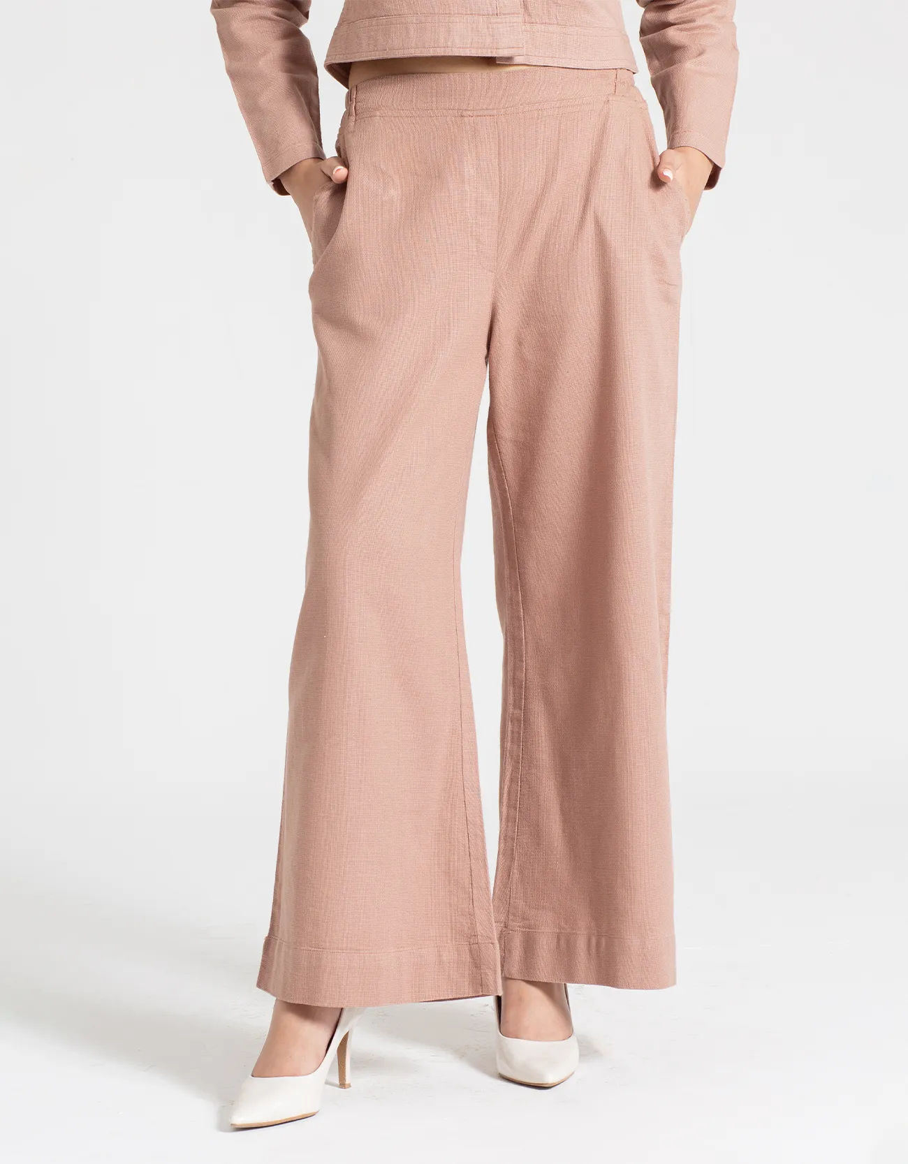 JACQUARD WIDE LEG TROUSER