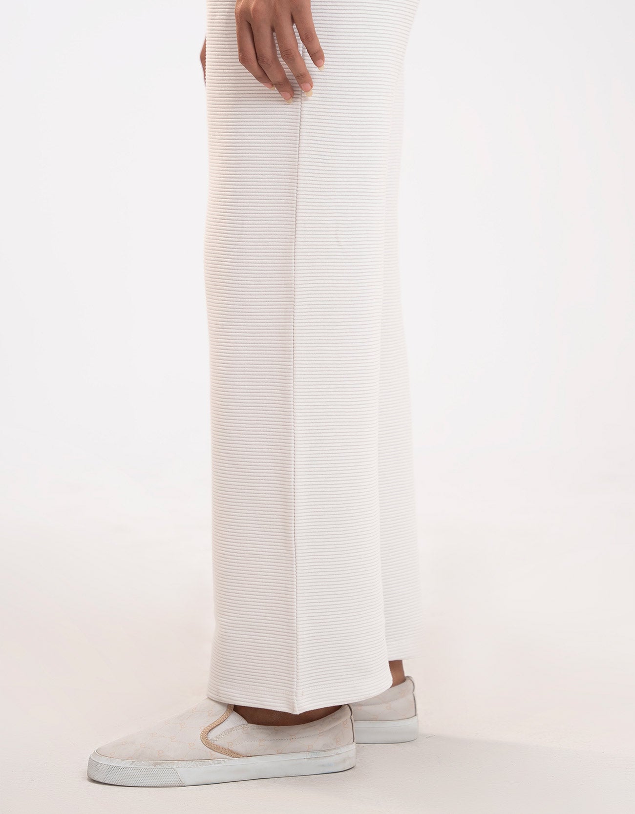 TEXTURED WIDE LEG TROUSER