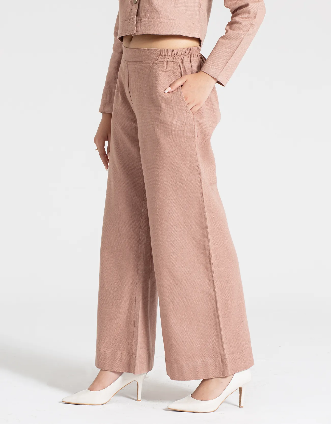 JACQUARD WIDE LEG TROUSER