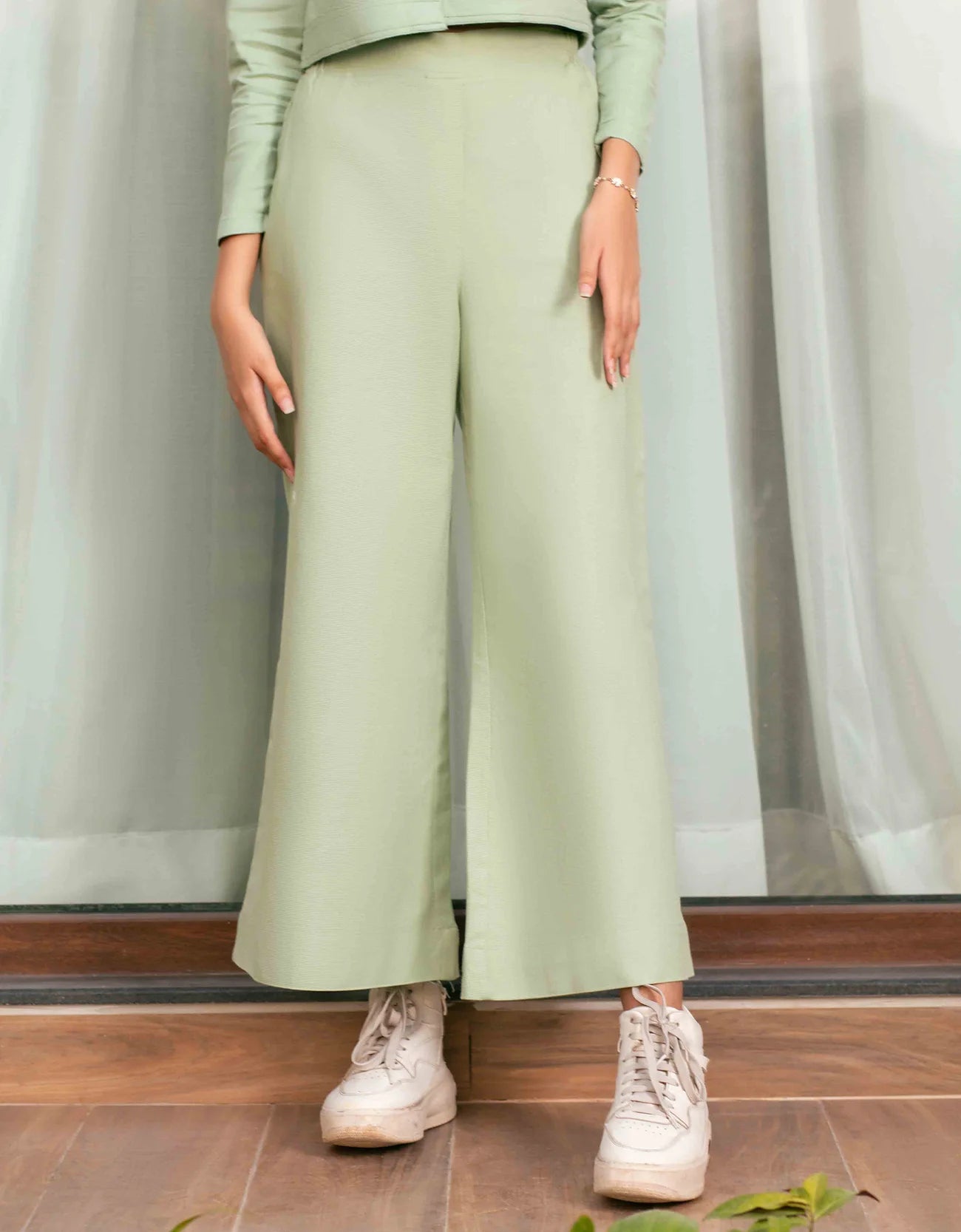 JACQUARD WIDE LEG TROUSER