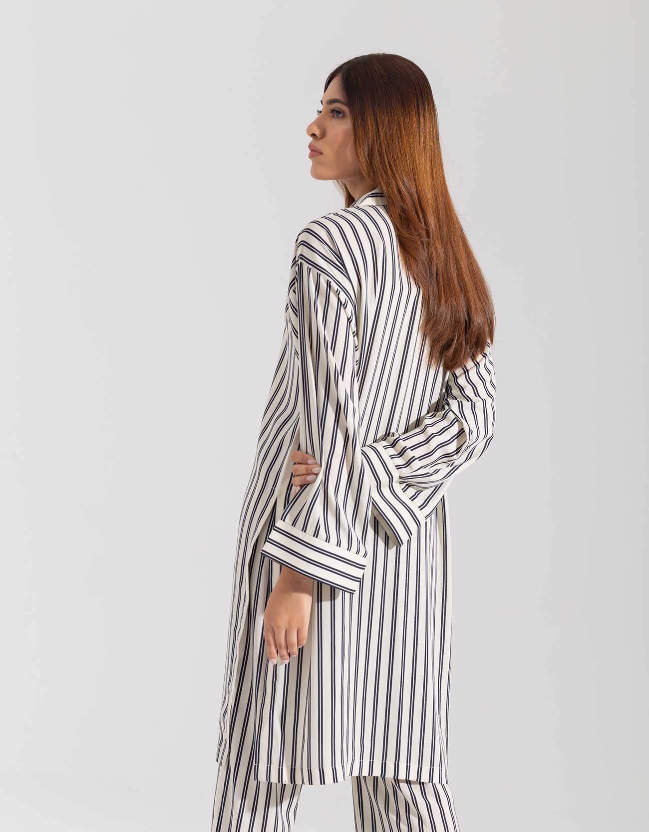 STRIPPED LONG BUTTONED SHIRT