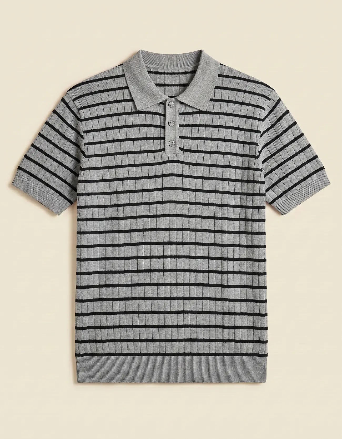 MEN'S STRIPED KNIT POLO