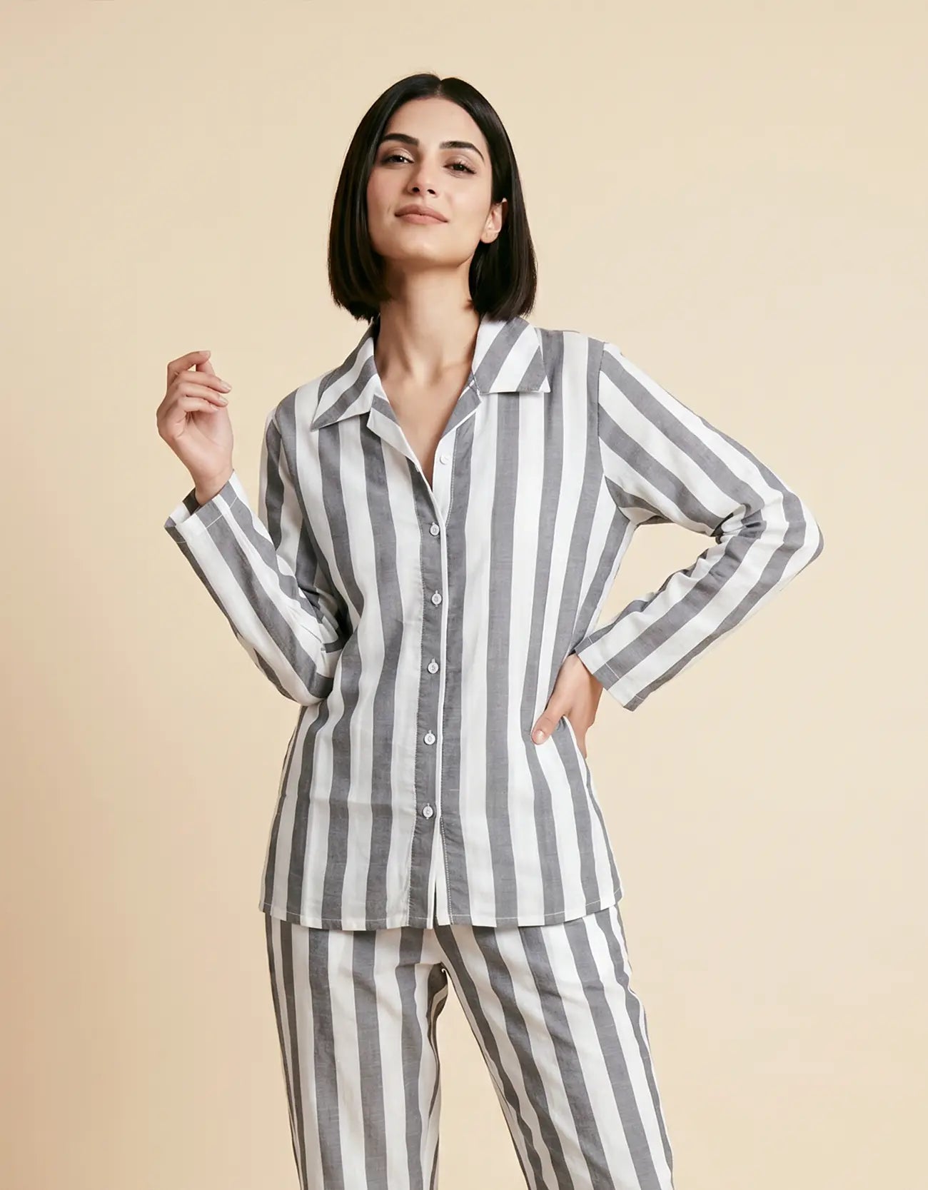 STRIPED SLEEPWEAR SHIRT