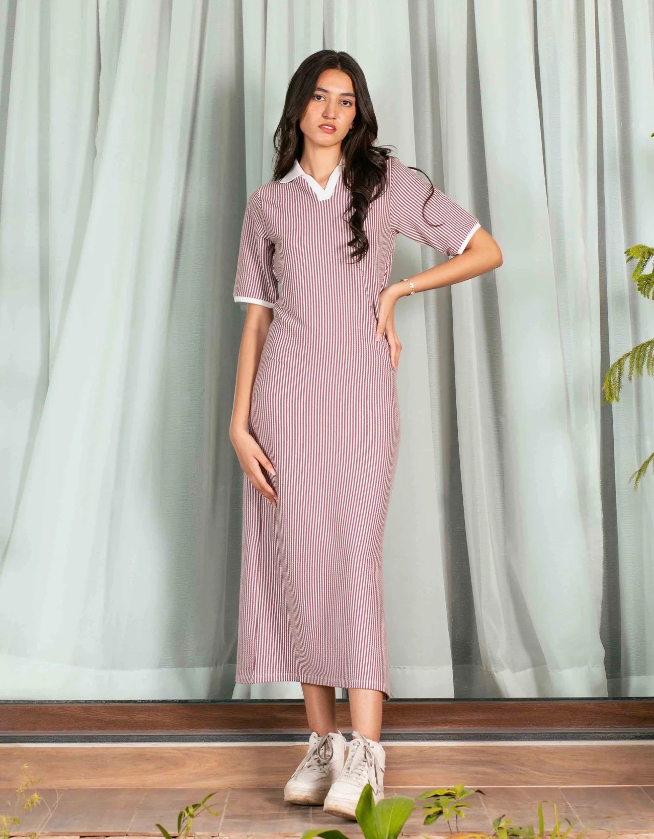 JHONNY COLLAR MIDI DRESS