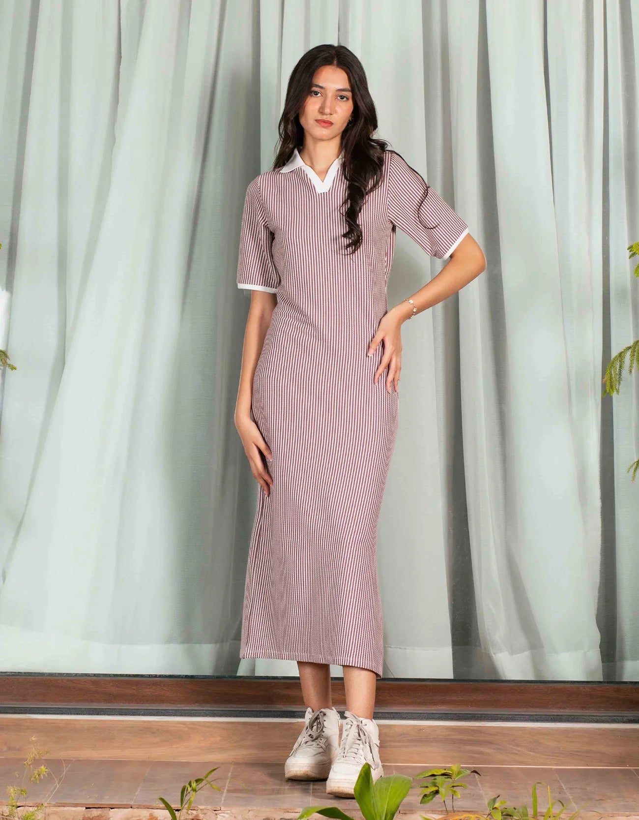 JHONNY COLLAR MIDI DRESS