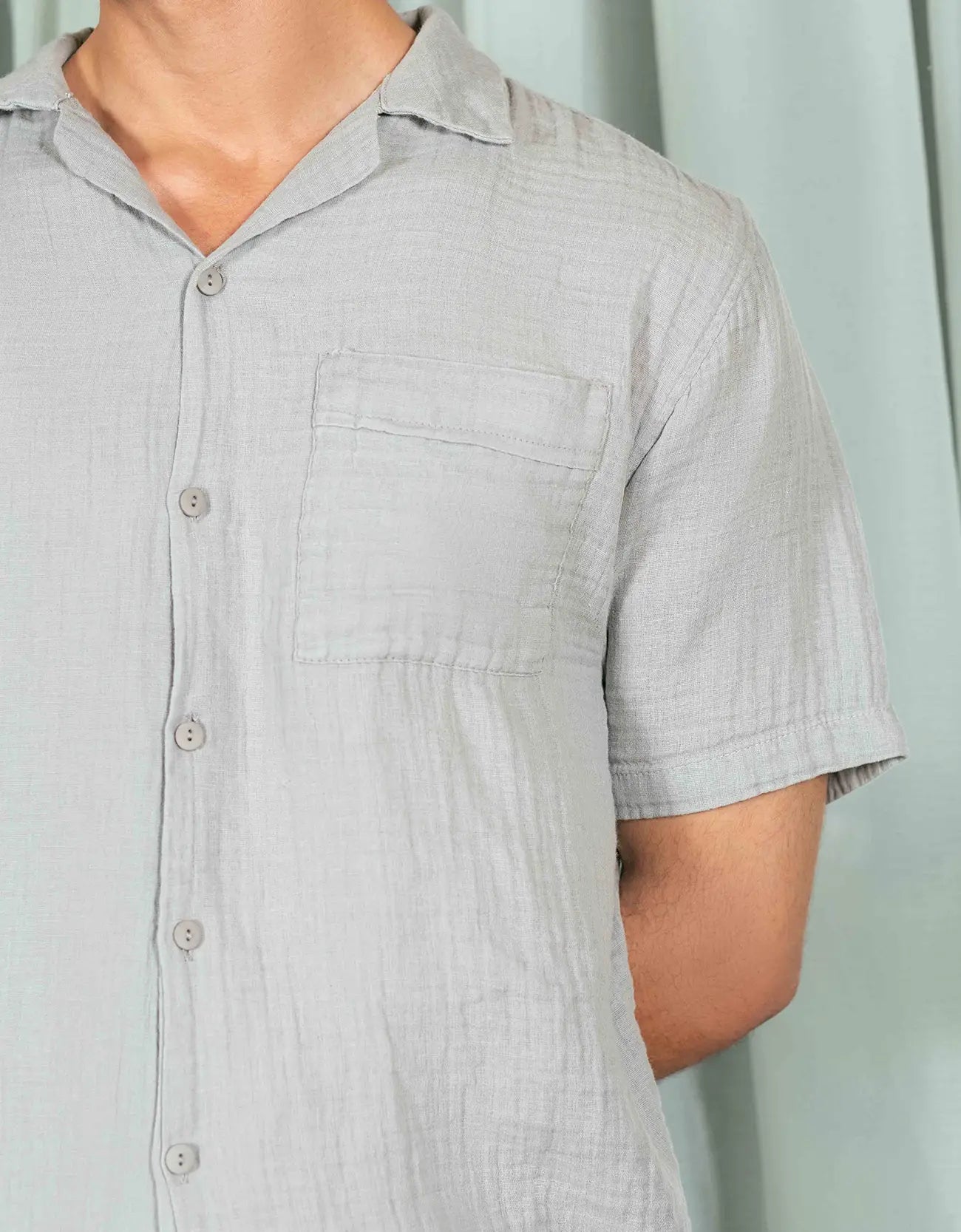 RELAXED FIT MUSLIN SAFARI SHIRT