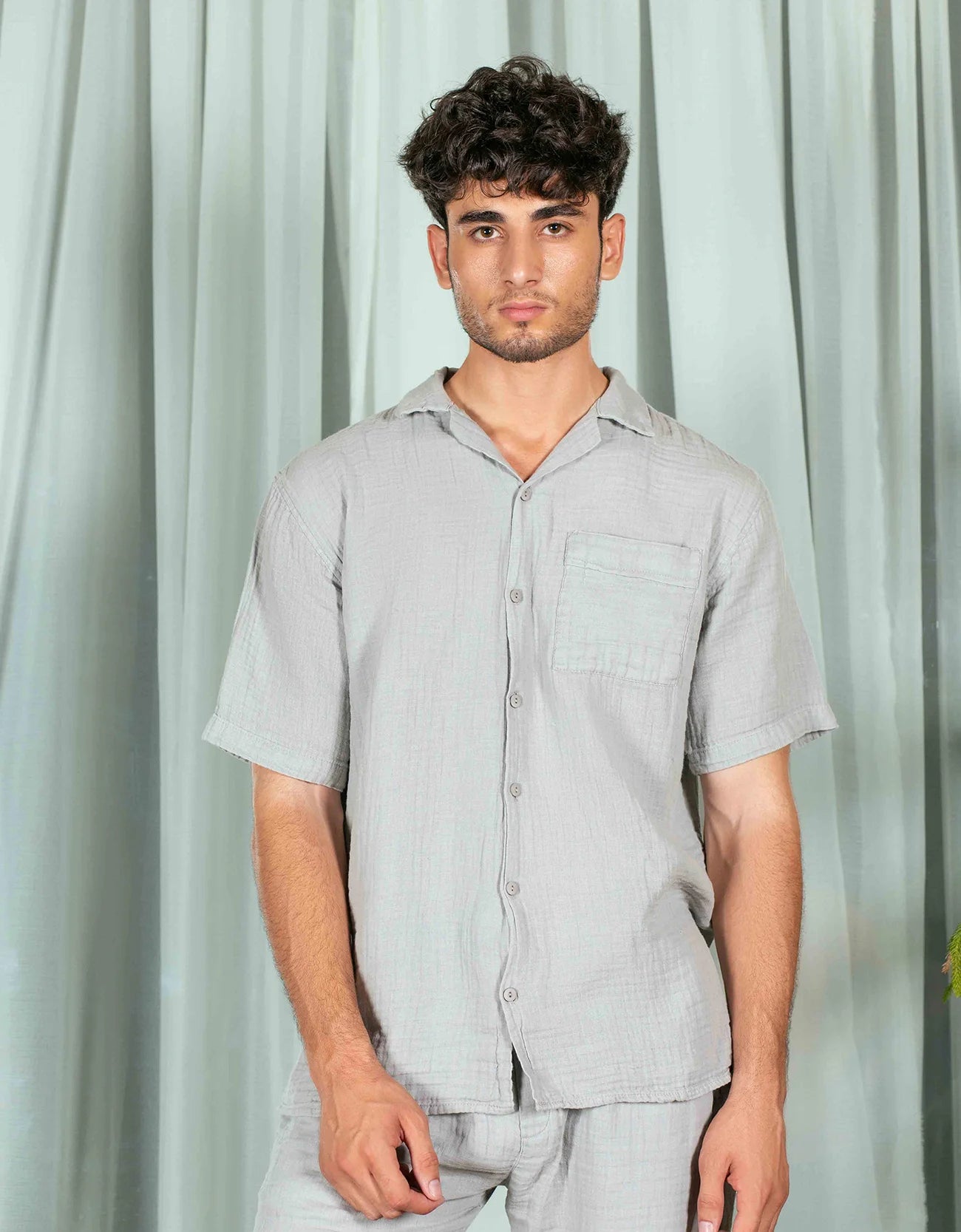 RELAXED FIT MUSLIN SAFARI SHIRT