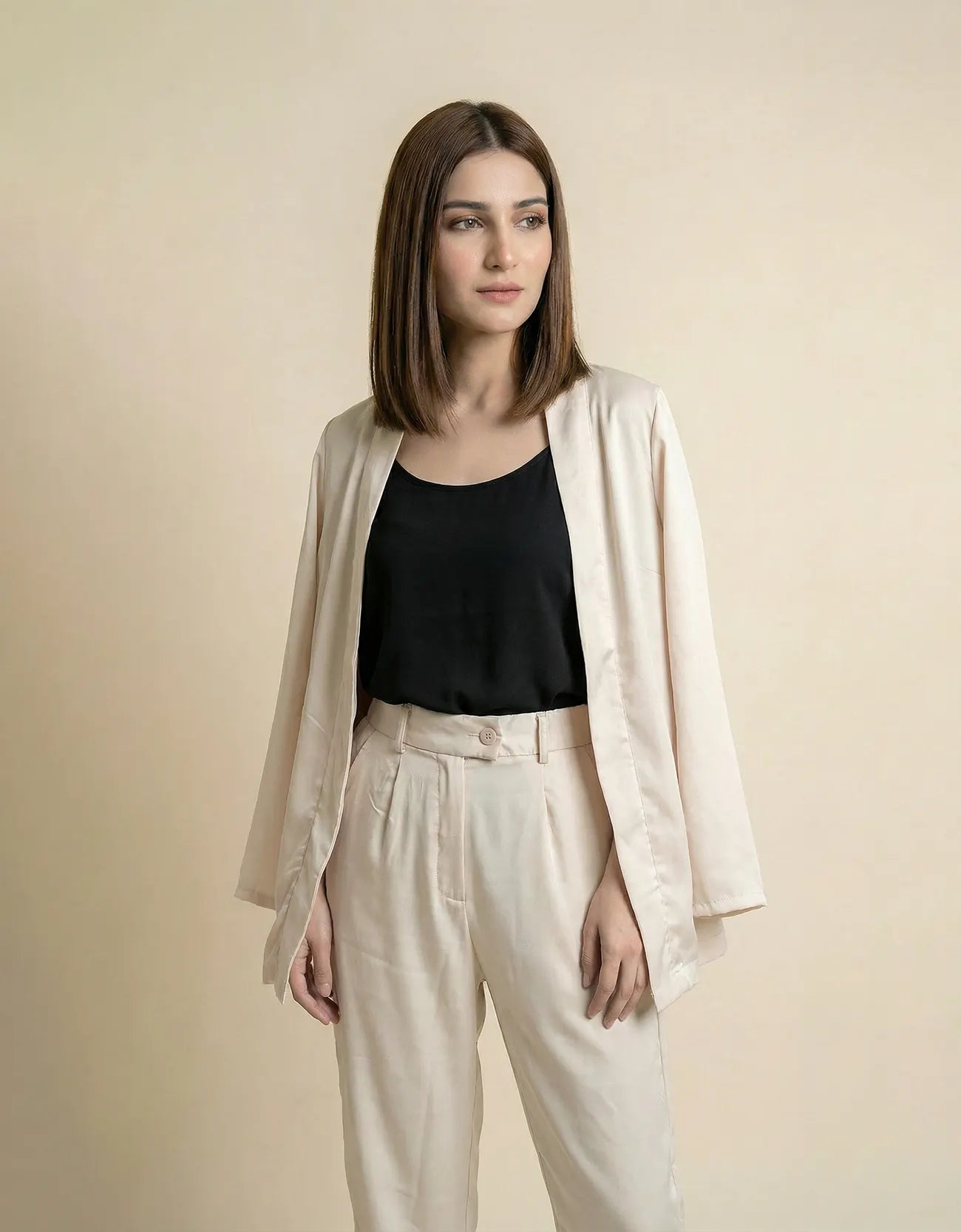 FRONT-OPEN FLOWY JACKET