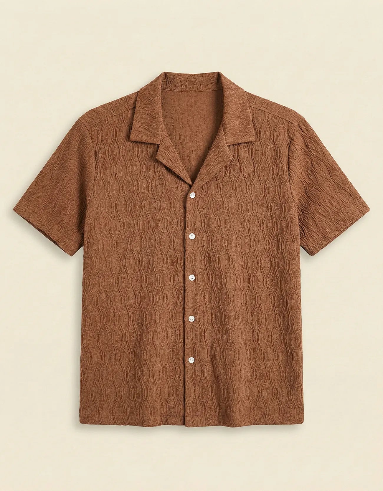 MESH TEXTURED CAMP SHIRT