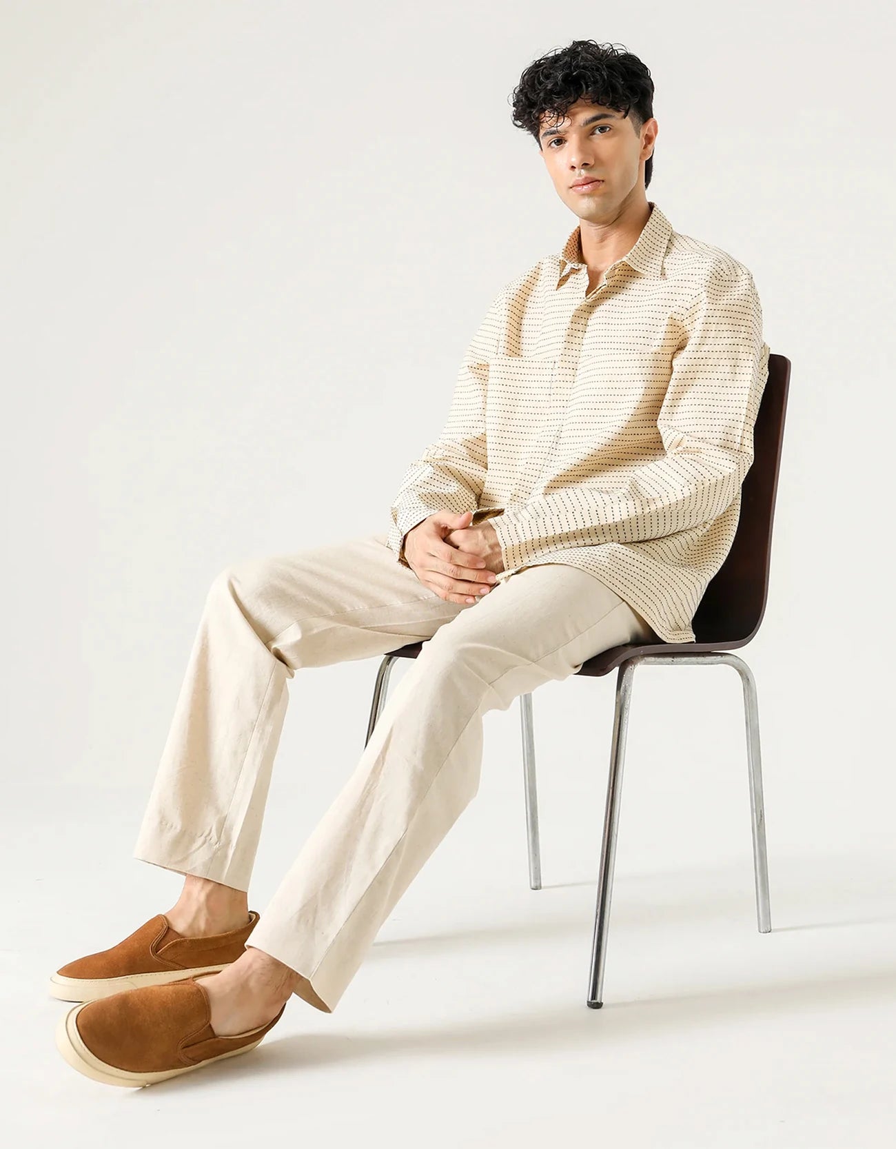 STRIPED PATCH POCKET SHIRT