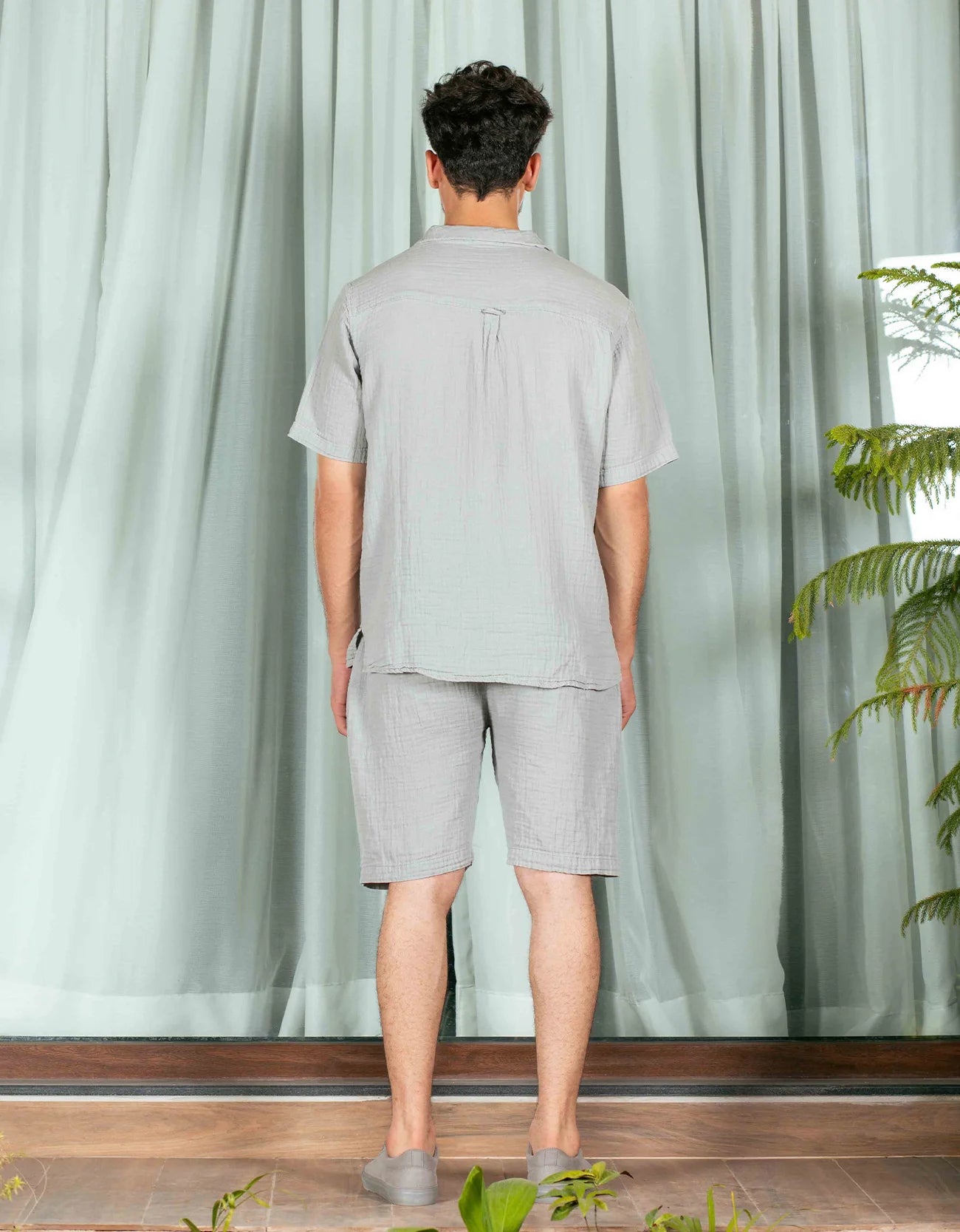 RELAXED FIT MUSLIN SAFARI SHIRT