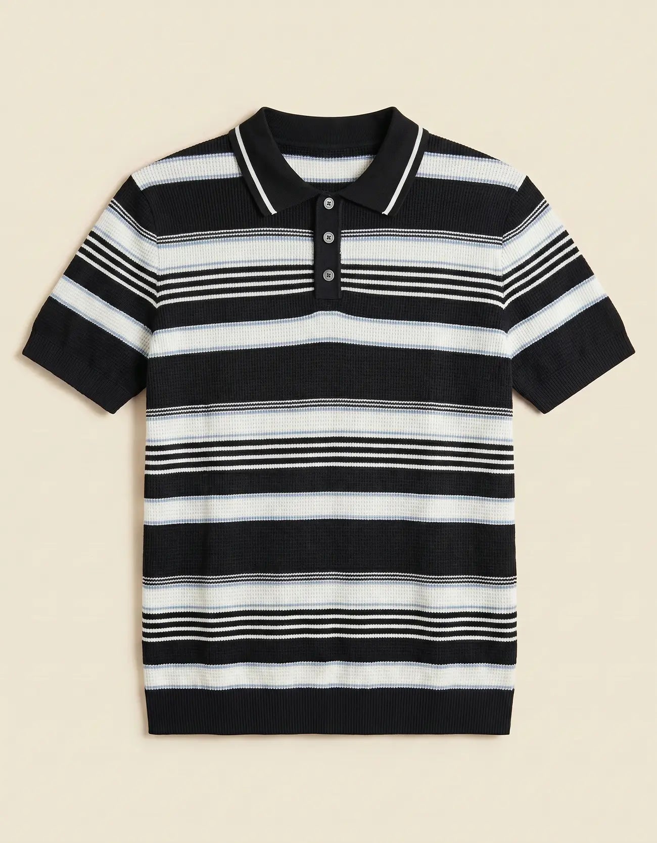 MEN'S STRIPED KNIT POLO