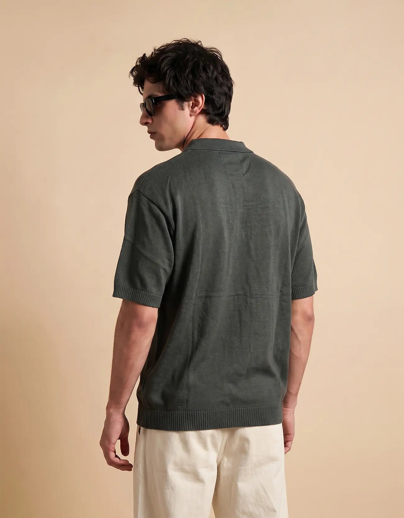 MEN'S ZIPER KNIT POLO SHIRT