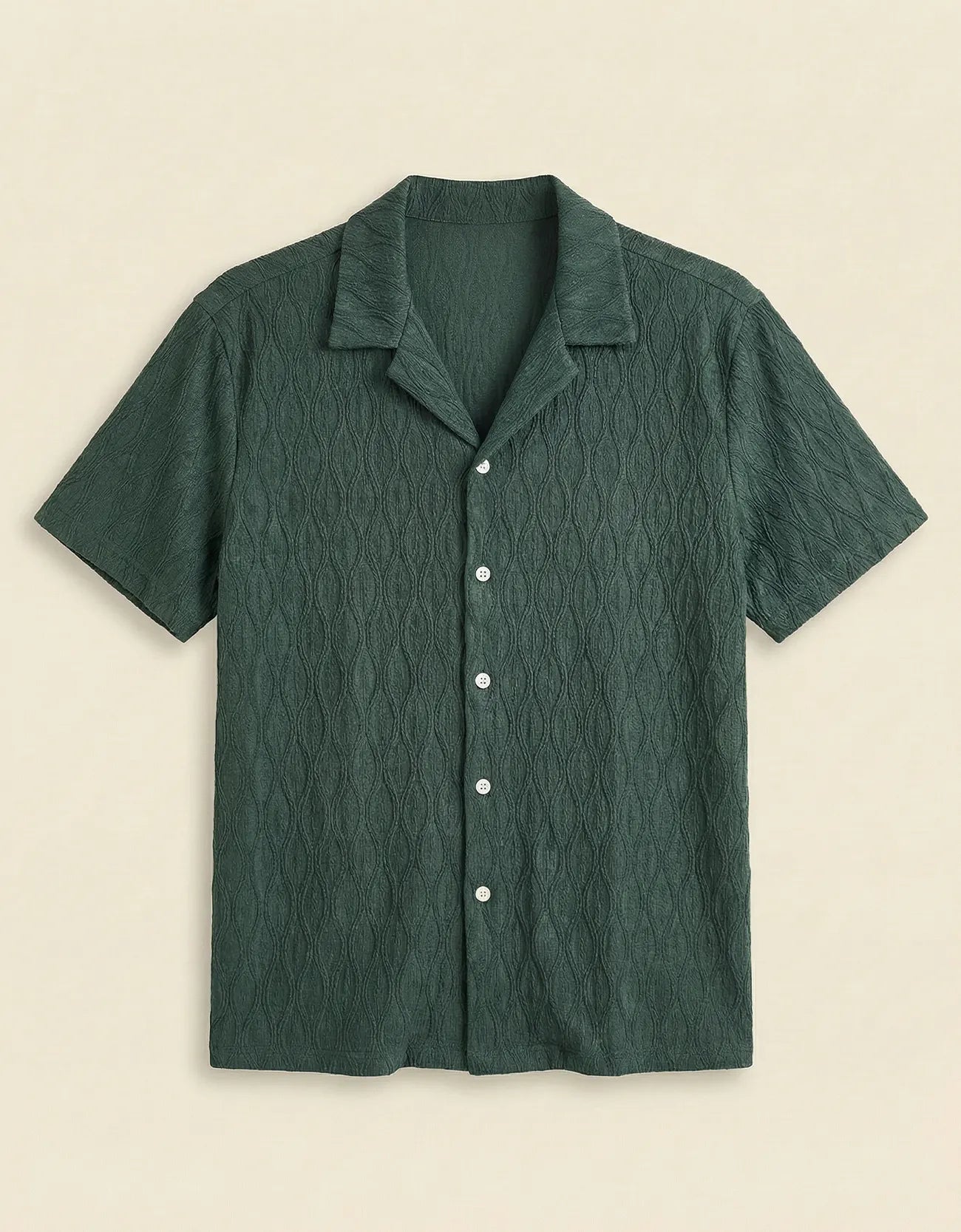 MESH TEXTURED CAMP SHIRT