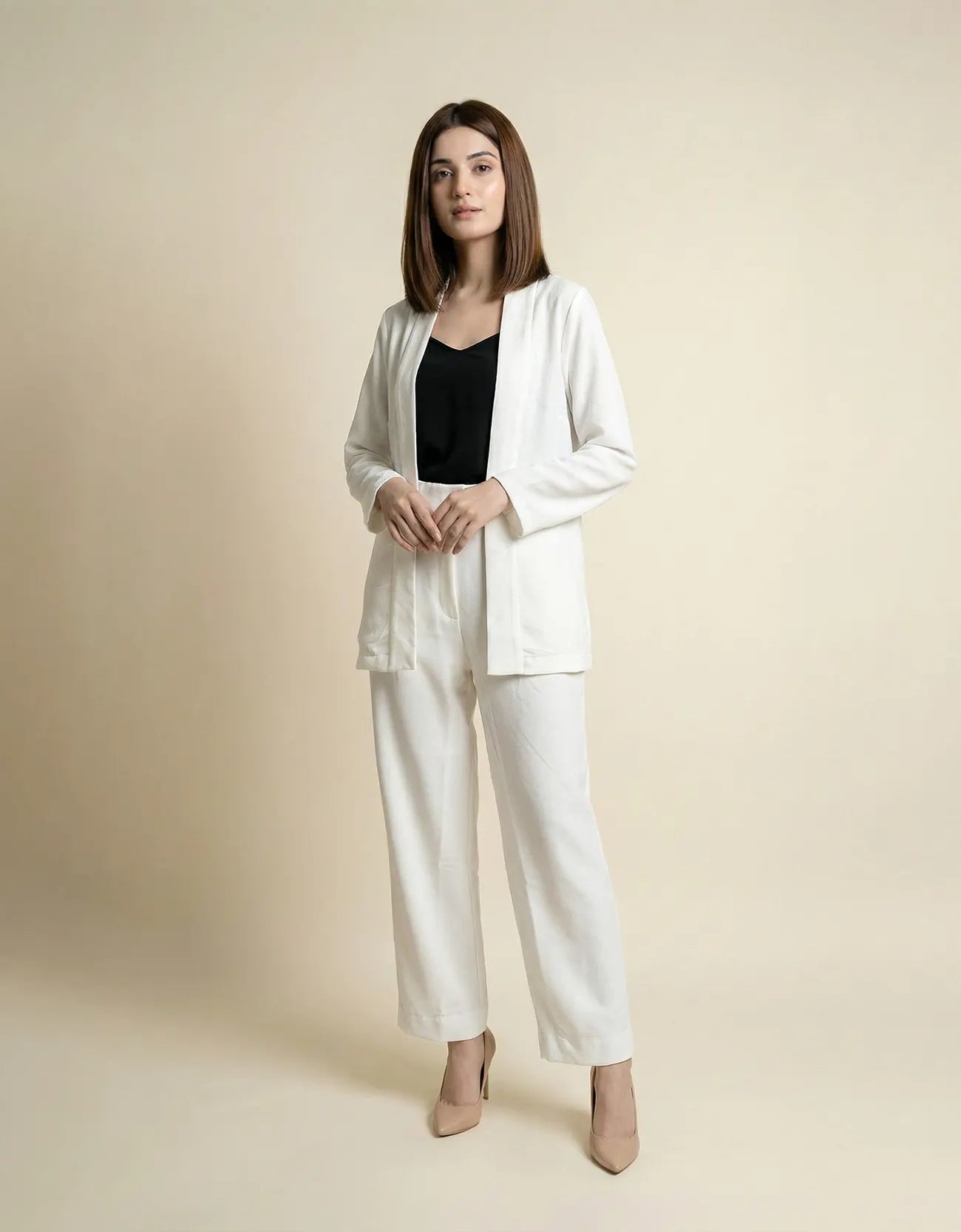 FRONT-OPEN FLOWY JACKET