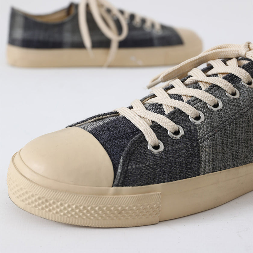 CHECK JUTE LACE-UP SNEAKERS