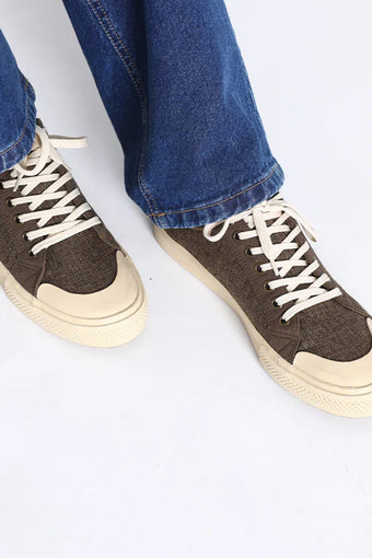 JUTE-SUEDE LACE-UP SNEAKERS