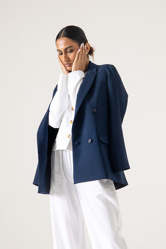 TAILORED OVERSIZED PANAMA BLAZER