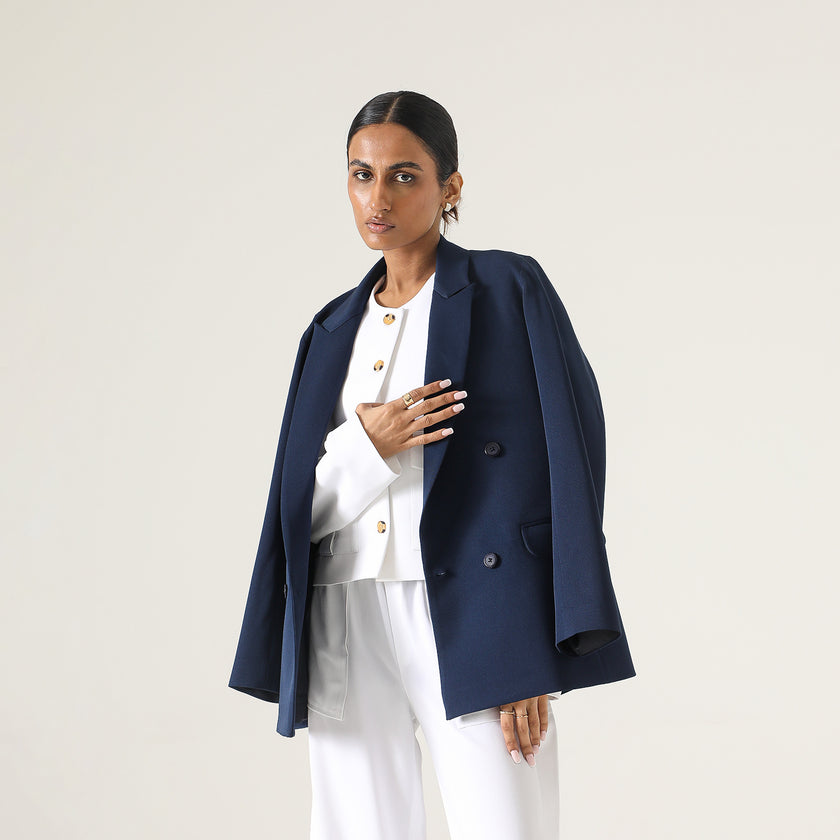 TAILORED OVERSIZED PANAMA BLAZER