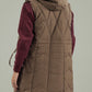 HOODED SLEEVELESS PUFFER JACKET