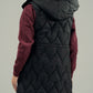 HOODED WINDPROOF SLEEVELESS PUFFER
