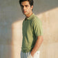 RIBBED JOHNNY COLLAR POLO