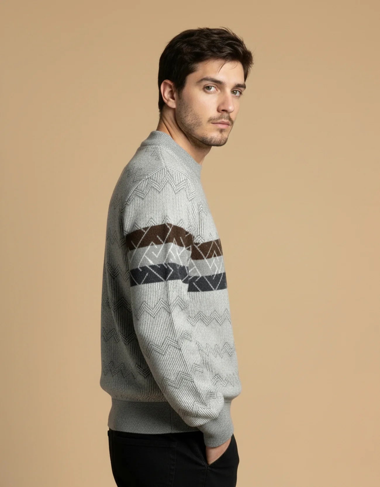 JACQUARD TEXTURED SWEATSHIRT