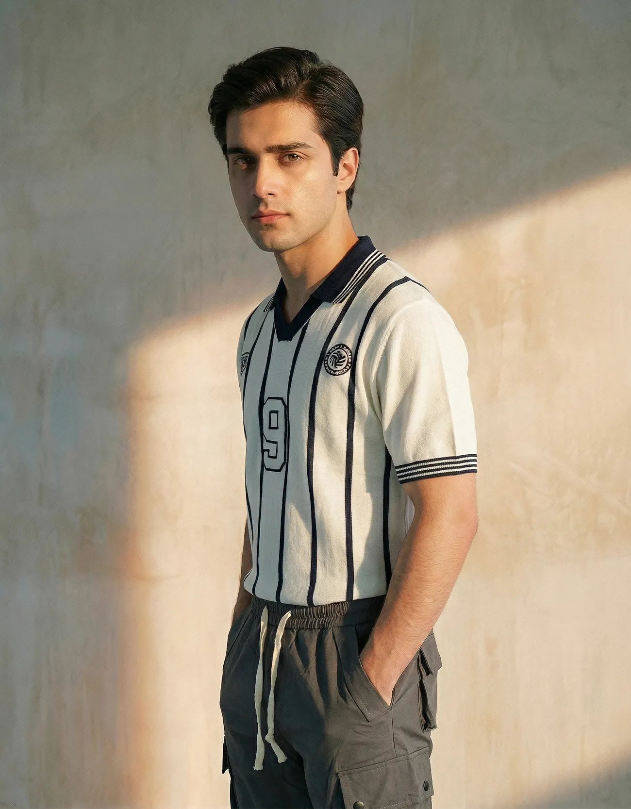 STRIPPED JOHNNY COLLAR POLO